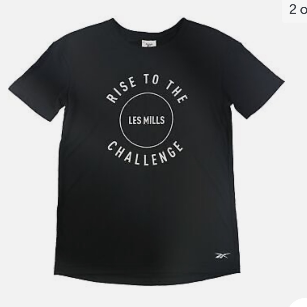Reebok Womens Les Mills Rise To The Challenge Graphic T-Shirt, NWT size XL
